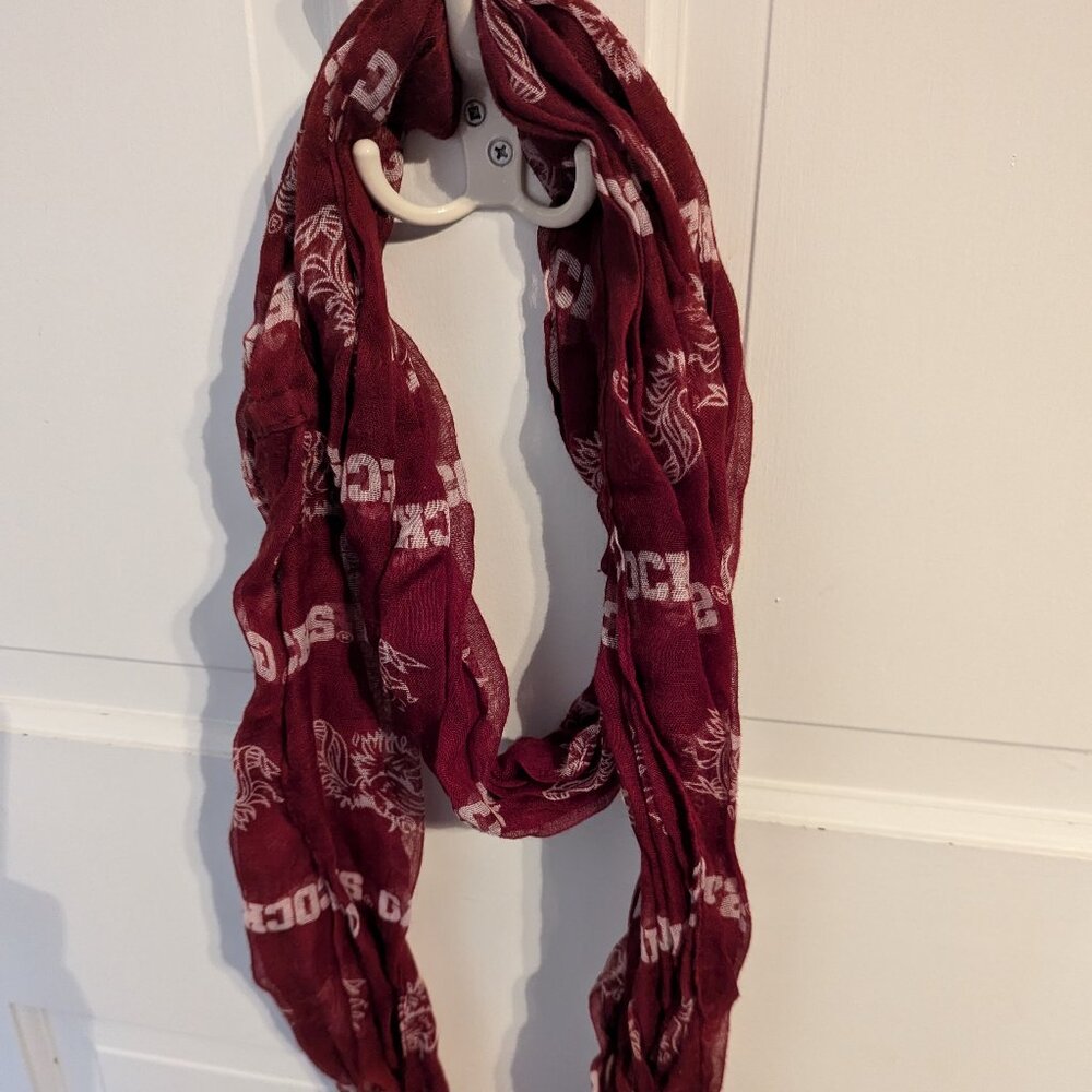South Carolina Gamecocks Sheer Burgundy & White Infinity Scarf College Football